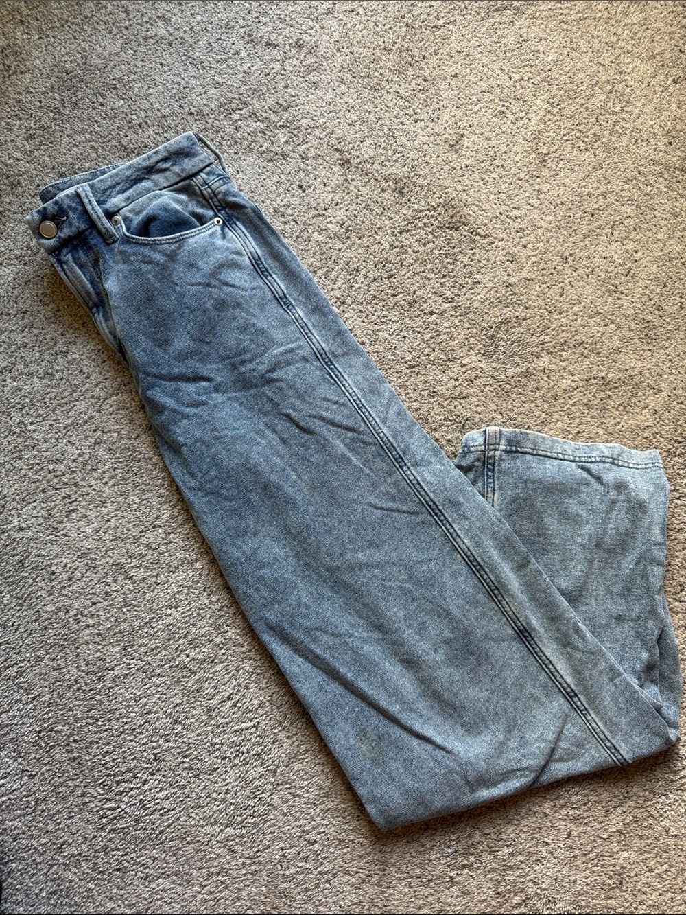 Good American Faded Blue Wide-Leg Jeans